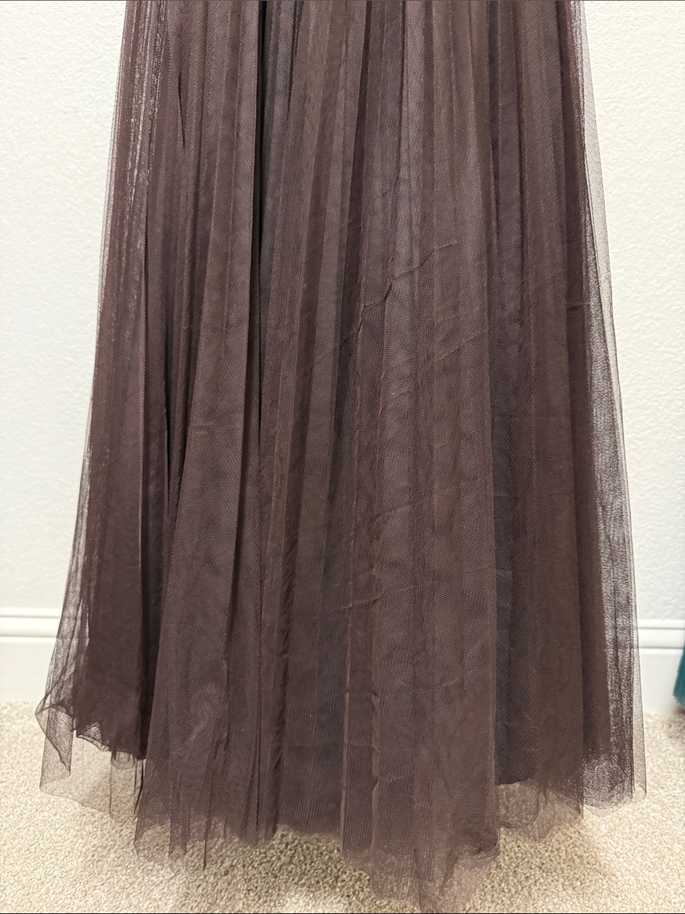 Hutch Brown Tulle Maxi Dress - Picture 4 of 10